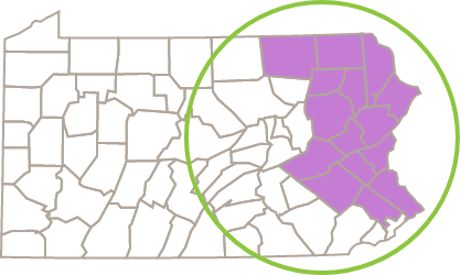 Mapa de ubicaciones del Estado de PA